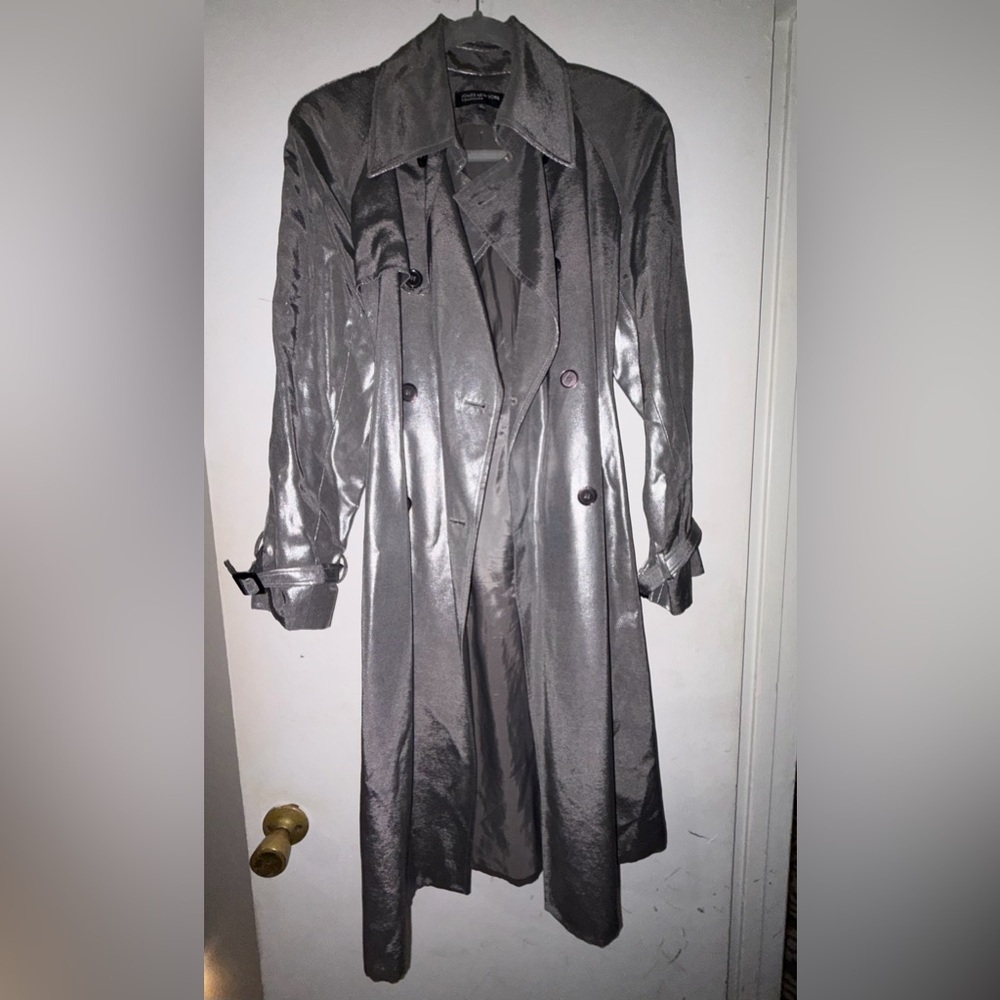Jones New York Shimmering Silver Coat - Picture 3 of 8